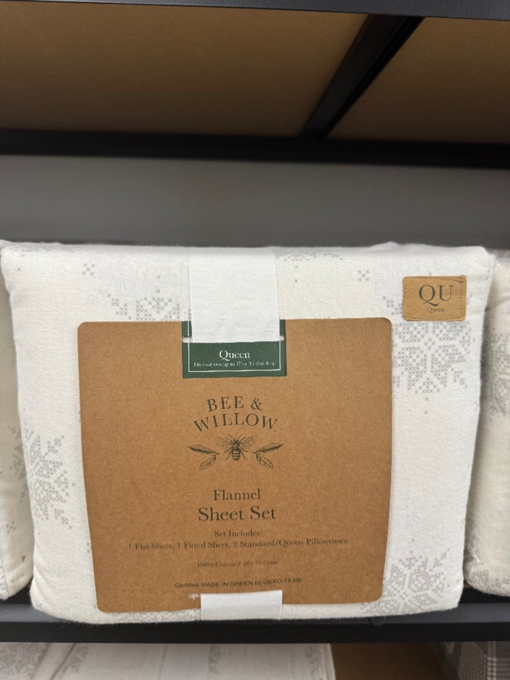 Bee & Willow Home 100% Cotton Flannel Queen Sheet Set – Snowflake